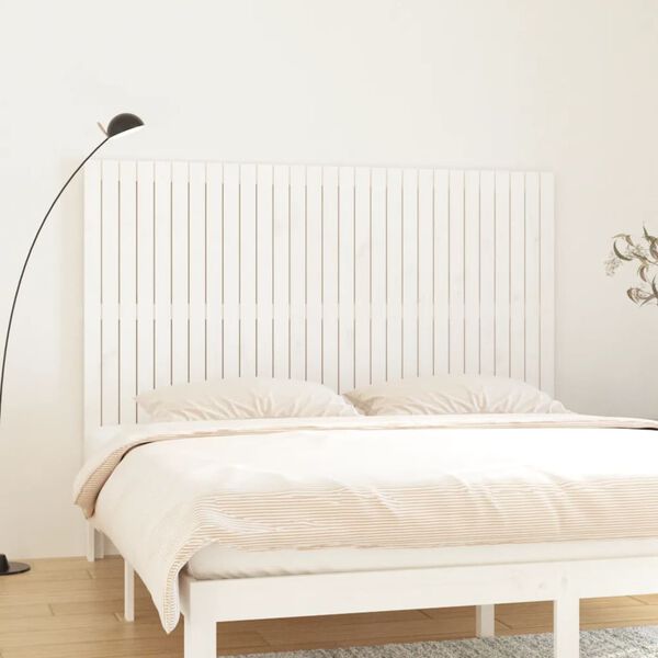 vidaXL T&ecirc;te de lit murale Blanc 185x3x110 cm Bois massif de pin