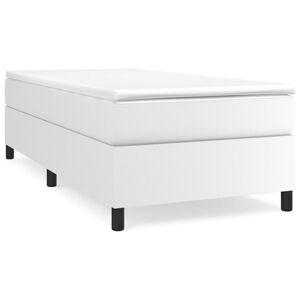 vidaXL Sommier &agrave; lattes de lit avec matelas Blanc 90x190 cm Similicuir