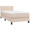 vidaXL Sommier &agrave; lattes de lit matelas et LED Cappuccino 90x200 cm
