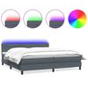vidaXL Sommier &agrave; lattes de lit et matelas et LED gris fonc&eacute; 200x210cm velours