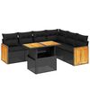 vidaXL Salon de jardin 7 pcs avec coussins noir r&eacute;sine tress&eacute;e