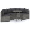 vidaXL Salon de jardin 5 pcs avec coussins R&eacute;sine tress&eacute;e Gris