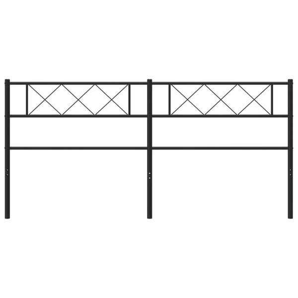 vidaXL T&ecirc;te de lit de remplacement m&eacute;tal noir 160 cm