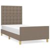 vidaXL Cadre de lit sans matelas avec t&ecirc;te de lit taupe 80x200cm tissu