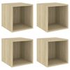 vidaXL Armoires murales 4 pcs Ch&ecirc;ne Sonoma 37x37x37 cm Bois ing&eacute;nierie