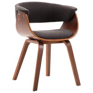 vidaXL Chaise &agrave; manger Gris Bois courb&eacute; et tissu
