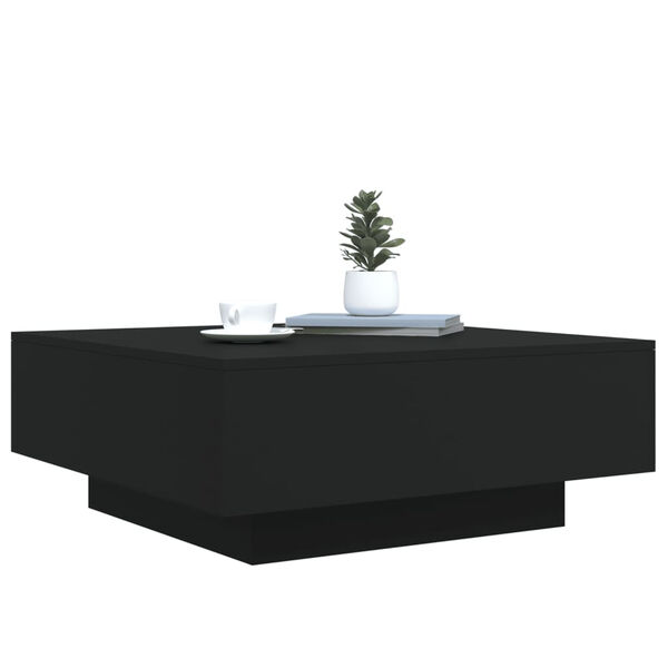 vidaXL Table basse noir 80x80x31 cm bois d'ingénierie