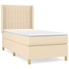 vidaXL Sommier &agrave; lattes de lit et matelas Cr&egrave;me 90x190 cm Tissu