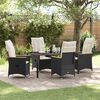 vidaXL Ensemble de salle &agrave; manger pour jardin 5 pcs Noir polyrotin