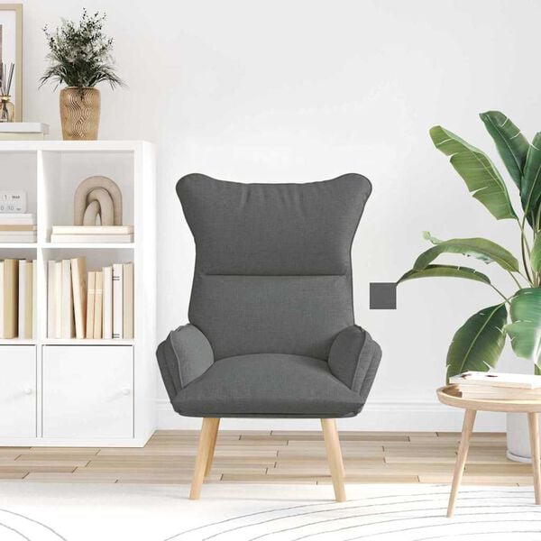 vidaXL fauteuil Gris fonc&eacute; 69 x 74 x 93 cm Tissu et Contreplaqu&eacute;