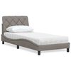 vidaXL Lit avec matelas taupe 90x200 cm tissu