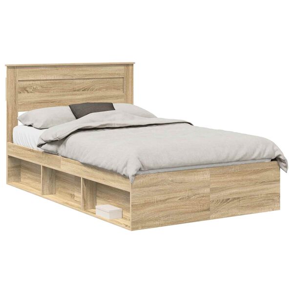 vidaXL Cadre de lit Sonoma 120 x 200 cm Bois de pin massif