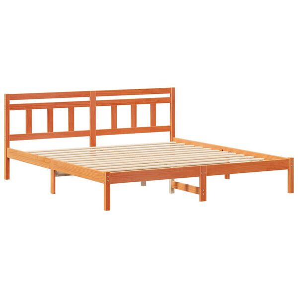 vidaXL Cadre de lit Marron 200 x 200 cm Pin massif