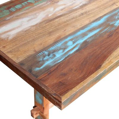 vidaXL Table à manger sur pied bois de récupération massif 120x58x78cm