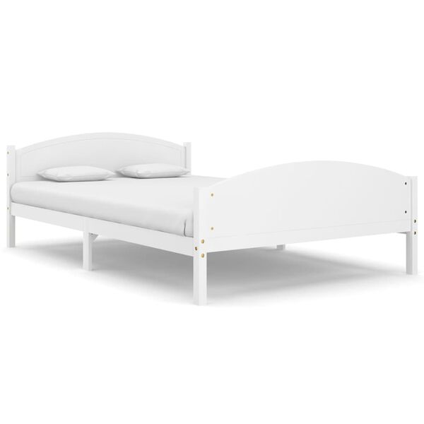vidaXL Cadre de lit sans matelas blanc bois de pin massif 160x200 cm