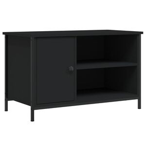 vidaXL Meuble TV Noir 80x40x50 cm Bois d'ing&eacute;nierie