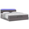 vidaXL Lit ottoman avec matelas & LED Gris 160x200cm similicuir