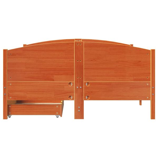 vidaXL Cadre de lit sans matelas cire marron 140x200cm bois pin massif