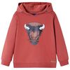 vidaXL Sweatshirt &agrave; capuche pour enfants rouge br&ucirc;l&eacute; 128