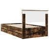 vidaXL Cadre de lit Ch&ecirc;ne fum&eacute; 100 x 200 cm Bois Ing&eacute;nierie
