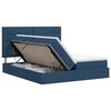 vidaXL Lit de Rangement avec t&ecirc;te de lit Bleu 200 x 200 cm Tissu
