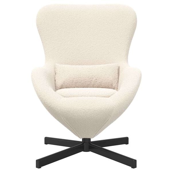 vidaXL Fauteuil œuf Crème 63 x 73 x 90 cm tissu