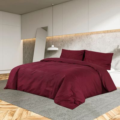 vidaXL Ensemble de housse de couette Bordeaux 135x200 cm Coton