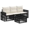 vidaXL Ensemble de canap&eacute; de jardin 4 pcs Noir et blanc cr&egrave;me