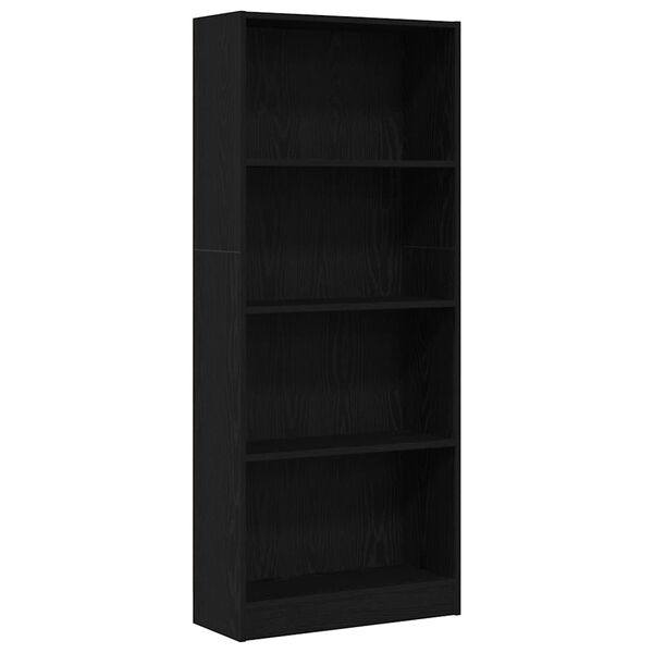 vidaXL &Eacute;tag&egrave;re Ch&ecirc;ne noir 60 x 24 x 143 cm Bois d'ing&eacute;nierie