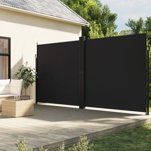 vidaXL Auvent lat&eacute;ral r&eacute;tractable Noir 220x1200 cm