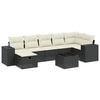 vidaXL Salon de jardin 8 pcs avec coussins noir r&eacute;sine tress&eacute;e