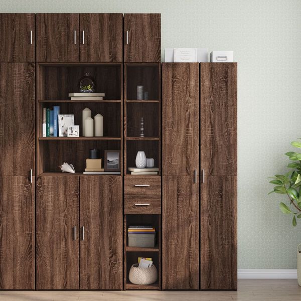 vidaXL Armoire de rangement mince ch&ecirc;ne marron 30x42,5x225 cm