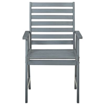 vidaXL Chaises à manger d'extérieur lot de 2 Gris Bois d'acacia