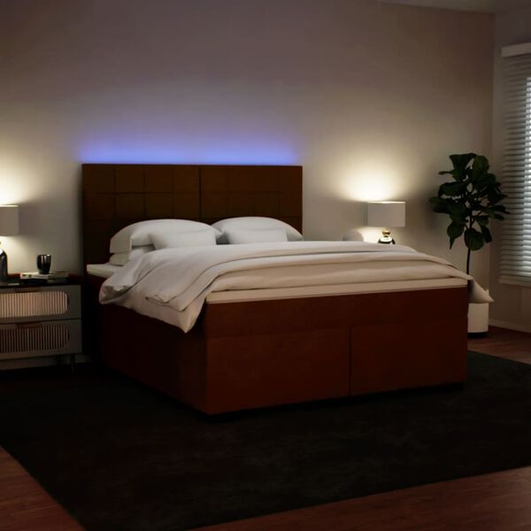 vidaXL Sommier &agrave; lattes de lit avec matelas Rose 200x200 cm Velours