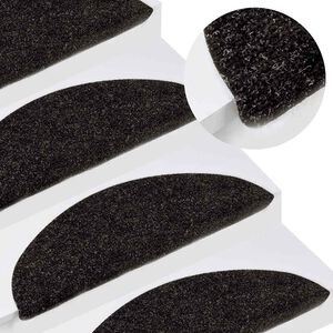 vidaXL Tapis d'escalier autocollants 15 pcs 56x17x3 cm Anthracite