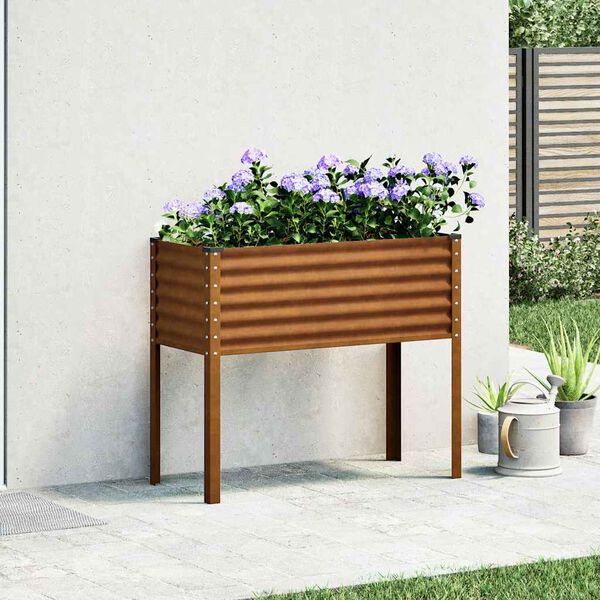 vidaXL Jardini&egrave;re de jardin 100 x 45 x 90 cm Acier patin&eacute;