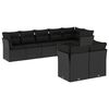 vidaXL Salon de jardin 8 pcs avec coussins noir r&eacute;sine tress&eacute;e