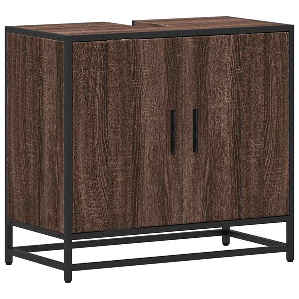 vidaXL Armoire de lavabo de salle de bain ch&ecirc;ne marron 65x33x60 cm
