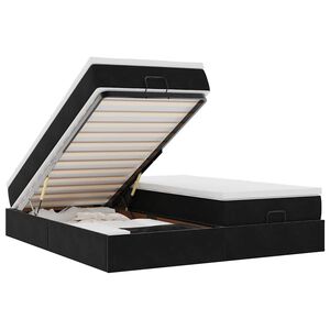 VidaXL Cadre de lit ottoman avec matelas noir 160x200 cm velours