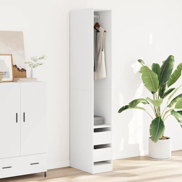 vidaXL Garde-robe Blanc 30x50x200 cm Bois d'ing&eacute;nierie