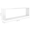 vidaXL &Eacute;tag&egrave;res cube murales 4 pcs blanc brillant bois d'ing&eacute;nierie