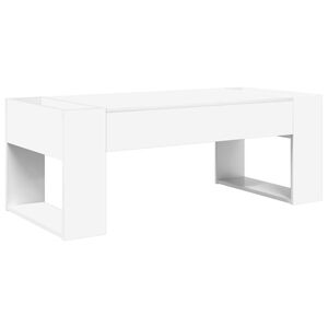 vidaXL Table basse Blanc 110 x 50 x 41 cm Bois d'ing&eacute;nierie