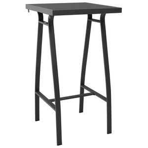 vidaXL Table de bar de jardin Noir 60x60x110 cm Verre tremp&eacute;