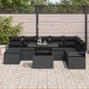 vidaXL Ensemble de canap&eacute; de jardin avec coussin 9 pcs Noir
