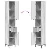 vidaXL Cabinet de salle de bain Gris Sonoma 31,5 x 33 x 190 cm