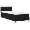 vidaXL Lit &agrave; ressorts avec matelas Noir 100 x 200 cm tissu