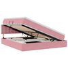 vidaXL Lit de Rangement avec t&ecirc;te de lit Rose 160 x 200 cm Velours
