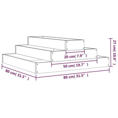 vidaXL Jardinière Noir 80x80x27 cm Bois massif de pin