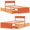 vidaXL Cadre de lit sans matelas cire marron 75x190 cm bois pin massif