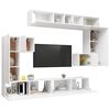 vidaXL Ensemble de meubles TV 8 pcs Blanc Bois d'ingénierie